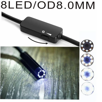 8MM HD1200P Vandeniui IP68 WiFi USB Endoskopą Kamera Vielos Gyvatė Vamzdžių Tikrinimo Borescope Išmaniųjų Telefonų