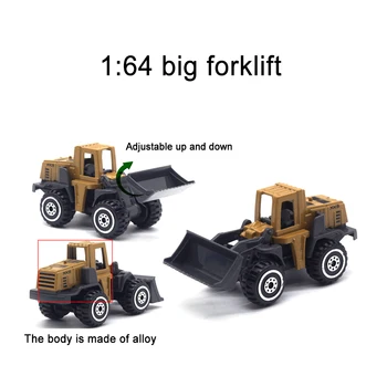 8Pcs Mini Statybos Sunkvežimių Automobilių Modeliai Kelio Ženklą Miesto Žemėlapyje Kilimų Lydinio Inžinerijos Transporto priemonių Žemėlapis Kelio Ženklas Žaislų Rinkinys Vaikams Žaislų Rinkinys