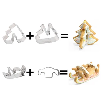 8pcs Kalėdų Cookie Cutter 3D Xmas tree Elnių Saldainių, Sausainių Karpymo Pelėsių Kalėdų Virtuvės puošmena, kepimo įrankiai Navidad