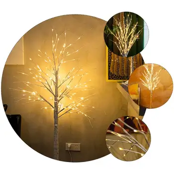 90cm Aukščio LED Beržo Medžio, Šviesos, Kūrybos Kalėdų Medžio Šviesos Lempos Naujųjų Metų Žibintai Dekoratyvinės Lempos Namų Kraštovaizdžio Dekoras