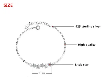 925 sterlingas sidabro naujas mados blizga kristalų little star 