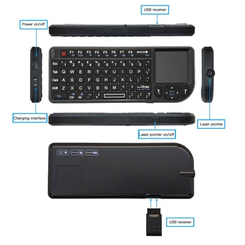 A8 mini klaviatūra, Belaidžio Projekcija ispanų rusų klaviatūros Nešiojamų kompiuterių Telefonas, Nešiojamas Oro Pelės Lazerio Pen funkcija