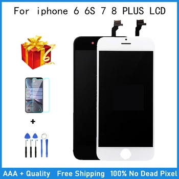 AAA +++ Nėra negyvų Pikselių LCD iPhone 6 6s 7 8 Plus Ekranas 3D Jutiklinis Ekranas skaitmeninis keitiklis Asamblėjos Pakeitimo 