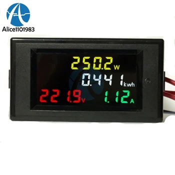 AC 80-300V 100A LCD Skaitmeninis Ammeter Metrų Voltmeter Galios Modulis Volt Vatų Galia (Kwh)