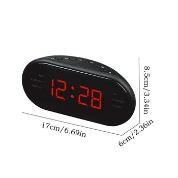 AM/FM LED Laikrodis Elektroninis Stalinis Laikrodis-Žadintuvas Skaitmeninis Lentelė Radijo Dovana, Namų, Biuro Reikmenys ES Plug