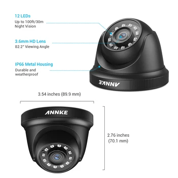 ANNKE 1080P HD TVI Stebėjimo Kamerą 2X 4X Dome 2MP Lauko oro sąlygoms Būsto 100ft Super Naktinio Matymo Protingas IR VAIZDO Kamera