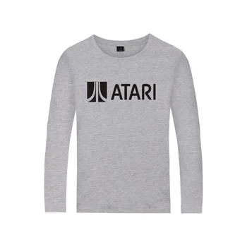 ATARI Logotipas Atari Spausdinti Long Sleeve T-shirt Arcade entuziastai Atari Žaidimai, Negabaritinių Ilgai Marškinėliai Vyrams Pavasarį Medvilnės Tees