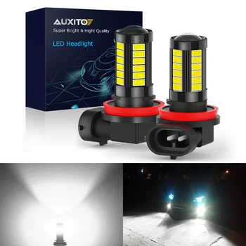 AUXITO 2vnt H8, H11 LED Lemputė 9006 HB3 LED Automobilio Rūko Žibintai Ford Smax (Cmax Dėmesio Kuga Pabėgti Mondeo mk2 mk3 2 3 6000K Balta