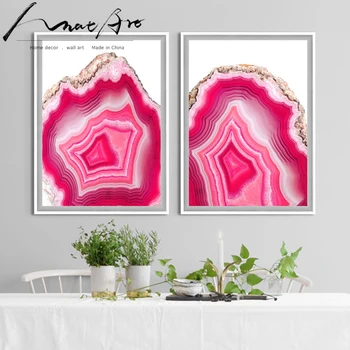 Abstrakti Tapyba Plakatas šiuolaikinės šiaurės šalių namų apdailos drobė sienos meno Rožinės spalvos Agatas, Perlas Marmuro nuotraukas kambarį karšto parduoti