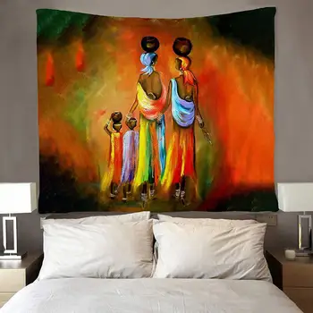 Afrikos Moterys ir Vaikai, Juoda Meno Afro Gobelenai Hipių Meno Sienos Kabo
