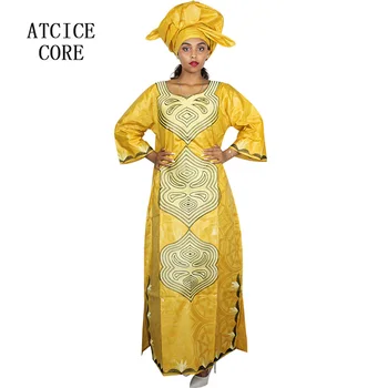 Afrikos suknelės moterims, nemokamas pristatymas mados dizaino afrikos heidi bazin riche ilga suknelė LA063#