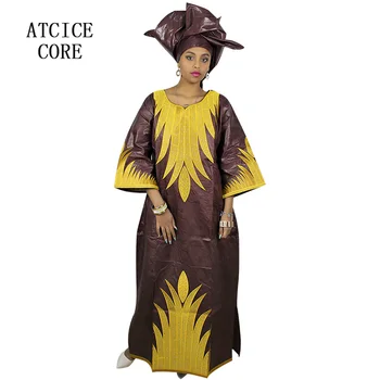Afrikos suknelės moteris heidi bazin riche siuvinėjimo dizainą ilga suknelė # LA089