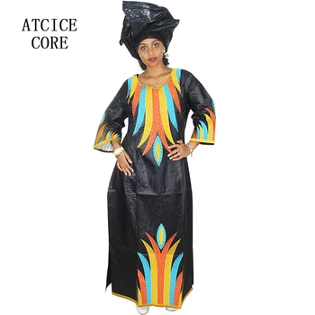 Afrikos suknelės moteris heidi bazin riche siuvinėjimo dizainą ilga suknelė # LA089