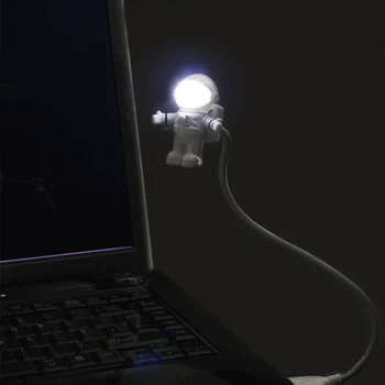 AiLESEN Naujas Astronautas Astronautas USB LED Reguliuojamas Naktį Šviesos Kompiuteris PC Lempa, Stalas Šviesos Vaiskiai Balta Šviesa
