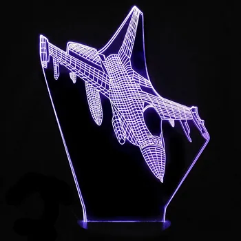 Akrilo Lėktuvas Modeliavimas LED 3D Naktį Šviesos Miegamojo Puošimas Atostogų Dovanų USB Orlaivių Stalo Lempa Namų Miegamajame Papuošalai