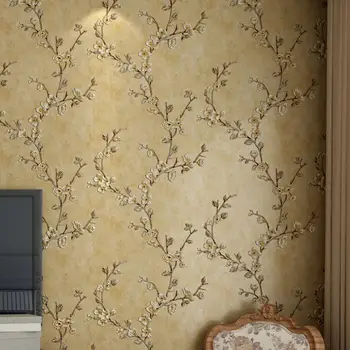 Amerikos Kaimiškas Gėlių Tapetai, 3D Vynuogių Gėlių neaustinių Senovinių Klasikinių Damask Tapetai Roll Retro Kambarį Miegamojo Puošimas