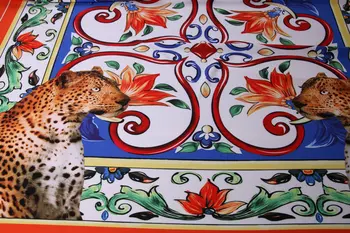 Amerikos rudens elastingas audinys, mėlynos ir baltos spalvos porceliano Leopardas spausdinti drabužių audinio rankų darbo 