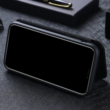Anglies Pluošto Apversti Magnetinių Odinis dėklas iPhone 12 11 Pro Max mini SE 2020 XS XR X 8 7 6 6S Plius Touch 7 6 Kortelės Laikiklio Dangtelį