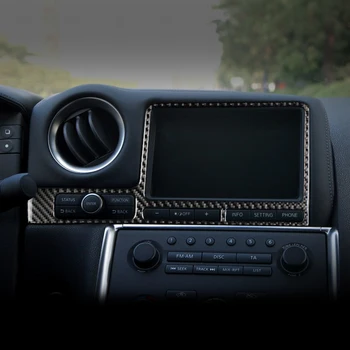 Anglies Pluošto Automobilio Konsolės Rėmelio Lipdukai nissan GTR R35 2009-m. LHD RHD Naršymo Skyde Automobilių Stiliaus interjero apdaila