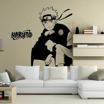 Animacinių Filmų Naruto Sėdi Vinilo Meno Lipdukai Vaikų Berniukų Kambarių Dekoravimo, Durų Kampe Naruto Vinilo Sienos Lipdukas Nuimamas Sienos Menas