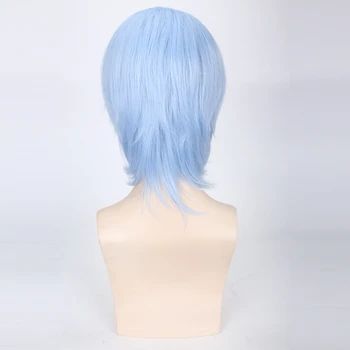 Anime Idolish7 Yotsuba Tamaki Cosplay Perukas Mėlyna Trumpas Karščiui atsparaus Pluošto Hairpiece Šalies Kostiumai, Perukai Vyrams, Moterims