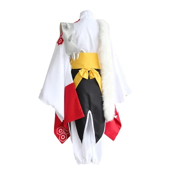 Anime Inuyasha Brolis Sesshoumaru Vyrų Cosplay Kostiumų Kietas Kimono Kostiumas Unisex Cos Viršuje Kelnės, Diržas Šarvai Kailio Perukas