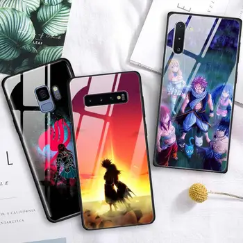 Anime, Manga Fairy Tail Grūdintas Stiklas Case for Samsung Galaxy S10 S20 Ultra S8 S9 Plus S10e Pastaba 8 9 10 Plius S10 5G Padengti Rubisafe