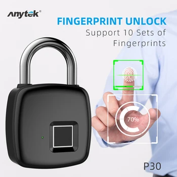 Anytek Durų užraktas Keyless pirštų Atspaudų Lock USB mokestis, saugios spynos, Įkraunamas Elektrinis Durų Užraktas Kuprinės, Lagaminai