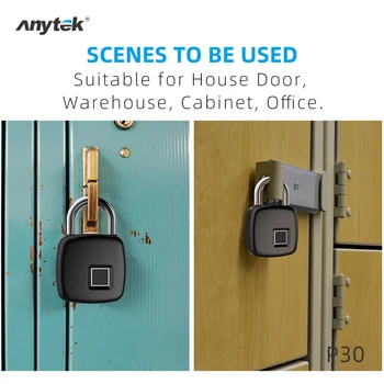 Anytek Durų užraktas Keyless pirštų Atspaudų Lock USB mokestis, saugios spynos, Įkraunamas Elektrinis Durų Užraktas Kuprinės, Lagaminai
