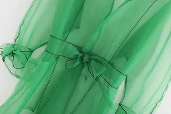Apsaugos Nuo Saulės, Marškinėliai, Drabužių Vasaros 2019 Naujas Mados Skaidri Organza Žalia Ilga Suknelė Marškinėliai Palaidinė Šiuolaikinės Motinos Nešioja