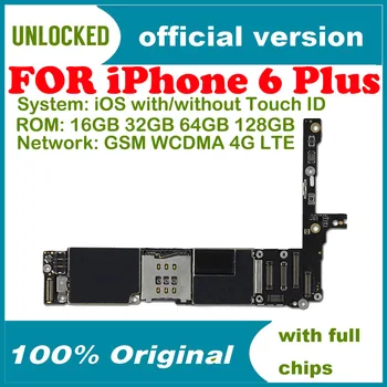Atrakinta Mainboard IPhone 6 Plius Be Su Touch ID IPhone 6 5.5 colių Logika Lentos Su 