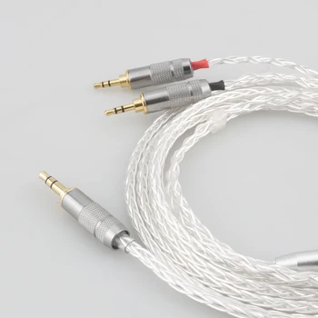 Audiocrast 819AG 8Cores Sidabro Padengtą 3.5 mm balanaced kištuką į 2x2.5mm ausinių atnaujintas kabelis