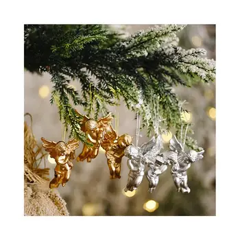 Aukso Ir Sidabro Angelas Pakabukas/Kalėdų Little Angel Doll/XMAS Dekoras/Festives Atmosferą Arenoje Suknelė Reikmenys/Home Padažu