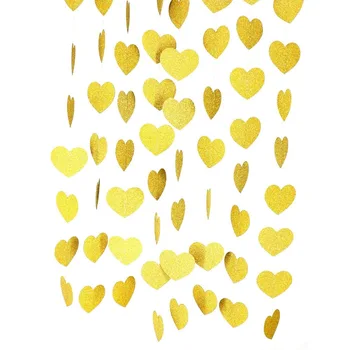 Aukso Knyga Širdies Sparkle Streamer Fone Girliandą Reklama Kabo Papuošalai Vestuvių, Gimtadienio, Kūdikio Šalis Dekoro Naujas Naudai