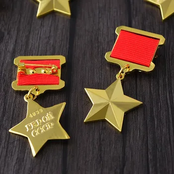 Auksu Stalinas Aukso Žvaigždės Medalis rusijos II Pasaulinio Karo TSRS Sovietų Penkių žvaigždučių Medalis Darbo su Smeigtukais CCCP Ženklelis