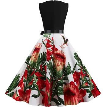 Aukštos Kokybės Naujas Mados 2020 M. Naujo Dizaino Moterų Berankovis Kilnus Gėlių Spausdinti Šalis Suknelė Trumpas Kokteilių Suknelės Vestidos