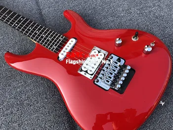 Aukštos kokybės elektrinė gitara, raudonos spalvos dažais. Du kartus bangų elektrinė gitara, kaklo 3, kūno, persiko žiedas core, pašto