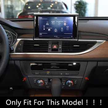 Automobilio Stilius Oro Kondicionavimo sistema, CD Skydelio Apdaila Padengti Apdaila 2vnt Audi A6 C7 ir A7 2012-18 Nerūdijančio Plieno, Anglies Pluošto Lipdukas