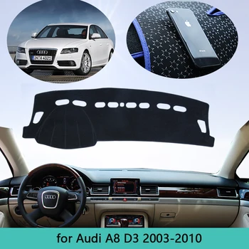 Automobilio prietaisų Skydelyje Apsaugoti kiliminė danga Padengti Audi A8 D3 2003 m. - 2010 m. 4E Brūkšnys Kilimėlis Žaliojo Anti-purvinas Saulės Pavėsyje Dashmat Automobilių interjeras