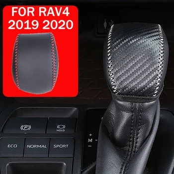Automobilių Odinis Pavarų Perjungimo Rankena, Padengti Pavarų dėžės Centrinės Konsolės Raštas Atveju Toyota RAV4 RAV-4 2019 2020 Priedai