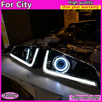 Automobilių Stiliaus LED Rūko Žibintas Asamblėjos Honda miestas-2019 LED Rūko žibintų Auto LED Rūko Žibintas + LED DRL