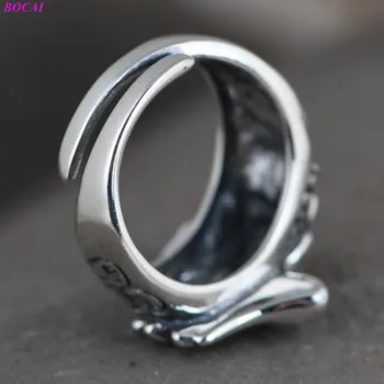 BOCAI S925 sterlingas sidabro žiedai 2020 naujas retro amatų inkrustacijos cirkonis rose sparno atidaryti Tailando sidabro vyrų žiedas vyrams ir moterims