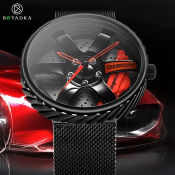 BOYADKA Laikrodžiai vyriški Ratlankio Stebulės Žiūrėti Vyrų Laikrodis Laikrodis, Sporto Automobilį Custom Design 