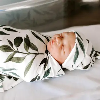 Baby Wrap Su Skrybėlę 2VNT/Komplektas Naujagimiui miegmaišį Wrap Saugus Medvilnės Swaddling Medvilnės Šiltas Kūdikio Gimimo Dovanų miegmaišį