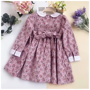Baby girl prabangūs dizainerių drabužiai Gėlių Princesė Suknelės vaikams drabužių Gėlių Spausdinti Drabužių Šalis Suknelės Mergina