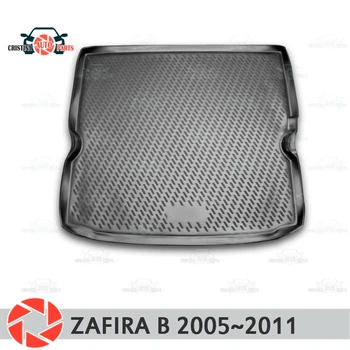 Bagažo skyriaus kilimėlis Opel Zafira B 2005~2011 bagažo skyriaus grindų kilimėlių ne slydimo poliuretano purvo apsaugos, vidaus reikalų kamieno automobilių stilius