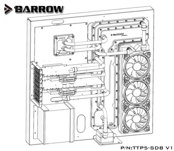 Barrow watercooling vandens kelių valdybos TT Thermaltake Core P5 atveju,akrilo Rezervuaro pakeisti L vandens rezervuaras ,TTP5-SDB V1,heatsink