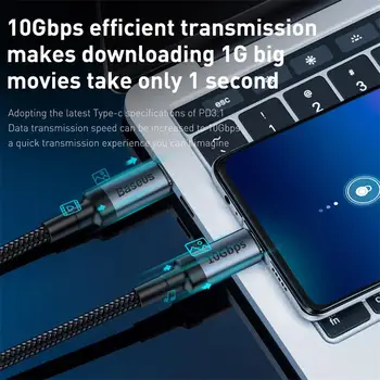Baseus 100W USB Kabelį, Tipas C C Tipo Greičiau Įkroviklio kabelis USB Kabelis Greitas Įkroviklis Laidas, Skirtas Samsung Xiaomi už 