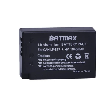 Batmax 2VNT LP-E17 LPE17 LP E17 Baterija+LCD Dual USB Kroviklis skirtas Canon EOS T6i 750D T6s 760D 800D M3 M5 8000D Kissx8i
