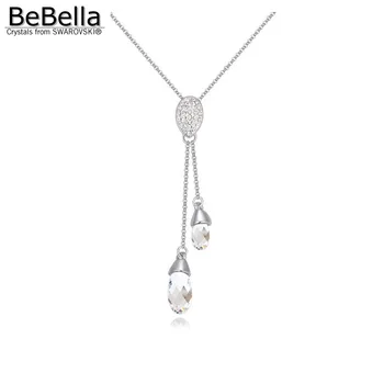 BeBella naujo dizaino papuošalų 3 spalvų briolette crystal pakabukas karoliai Pagaminti su Swarovski ELEMENTAI, vestuvių papuošalai